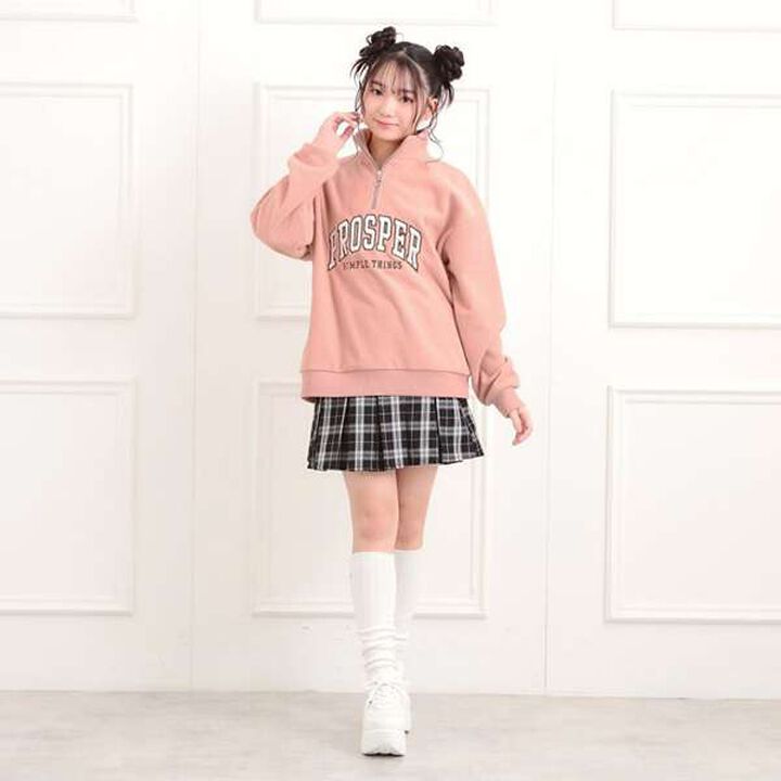 Half-Zip Fleece Sweatshirt,Light pink, medium image number 13