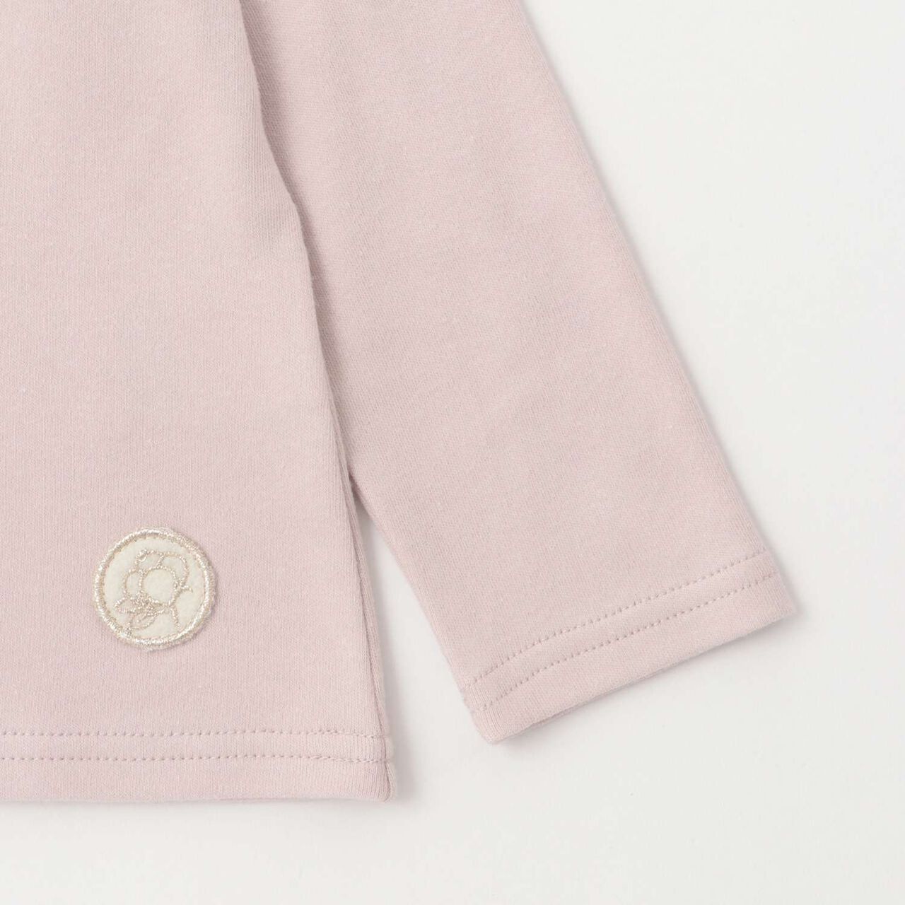 Organic Frilled Collar Long-Sleeve T-Shirt,Blue green, large image number 10