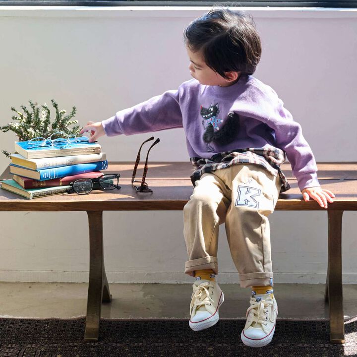 Wolf Hem Checkered Sweatshirt,Smoke white, medium image number 10