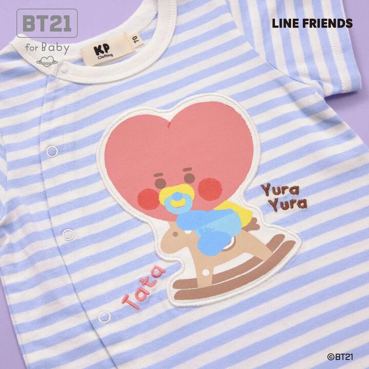 [BT21] Appliqu&eacute; Stripe Pattern Short Overall,Mint, medium image number 14