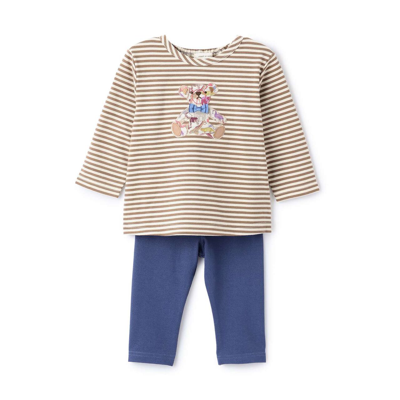 Q for the Zoo Teddy Bear Long-Sleeve T-Shirt Suit,Mocha tea, large image number 0