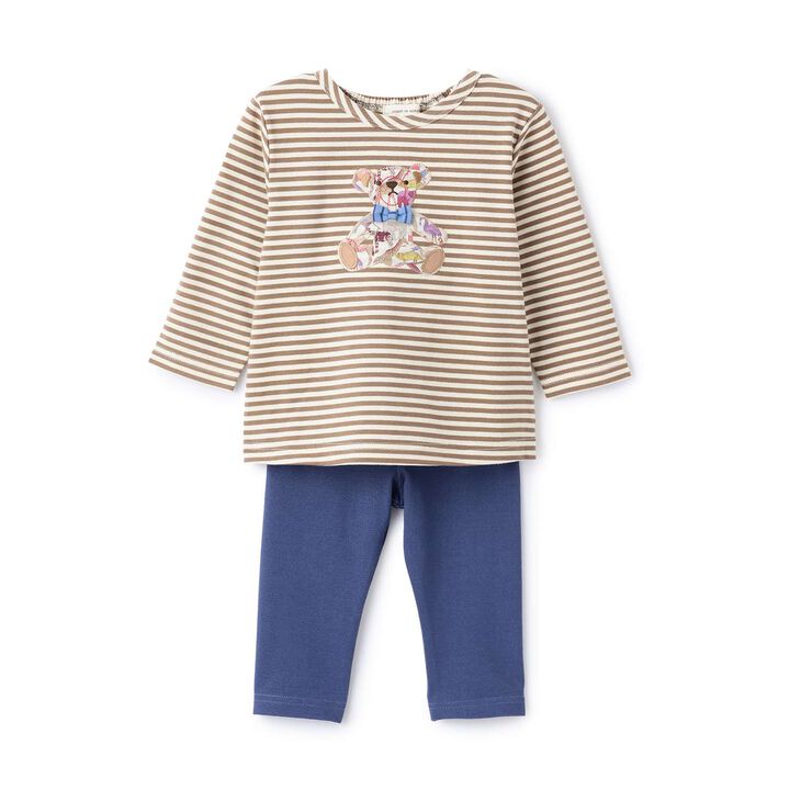 Q for the Zoo Teddy Bear Long-Sleeve T-Shirt Suit,Mocha tea, medium image number 0