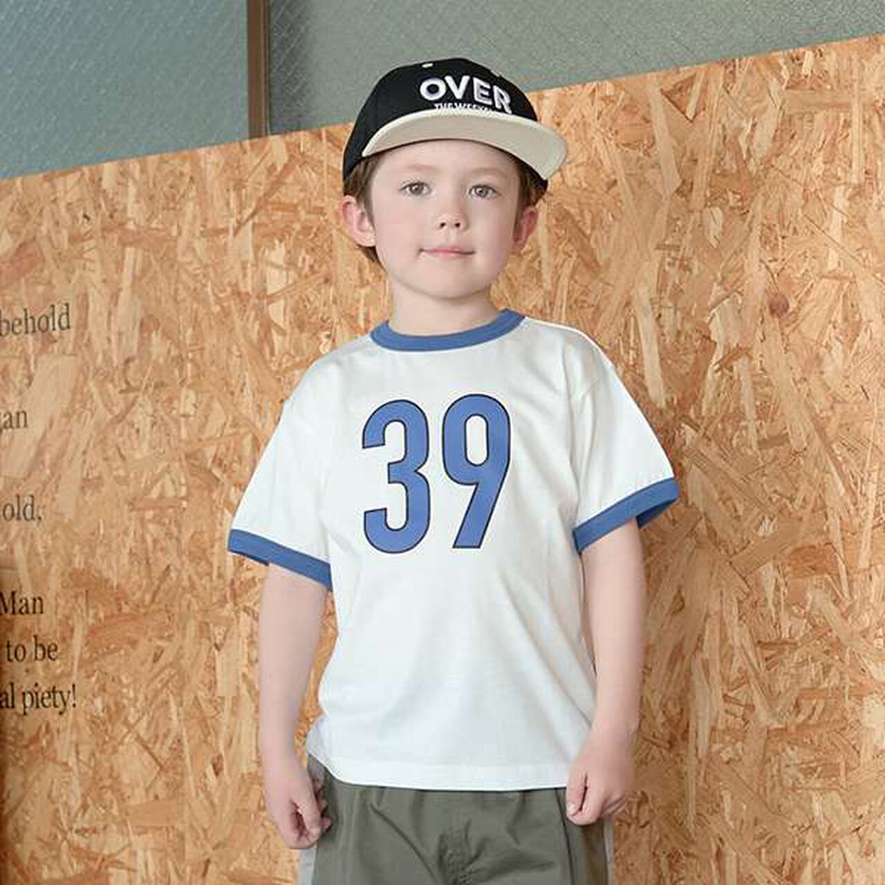 Non-Deforming Soft Cotton Numbered Ringer T-Shirt,Ink blue, large image number 0