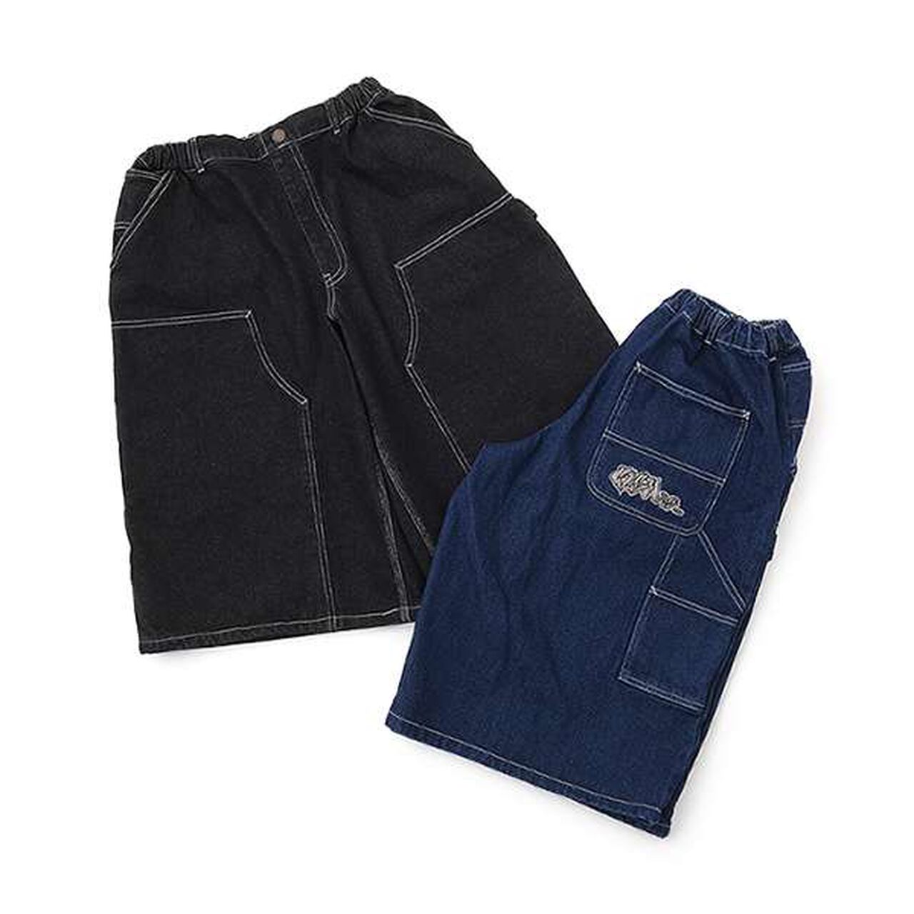 Double Knee Painter Baggy Shorts [GLSW],Deep blue, large image number 11