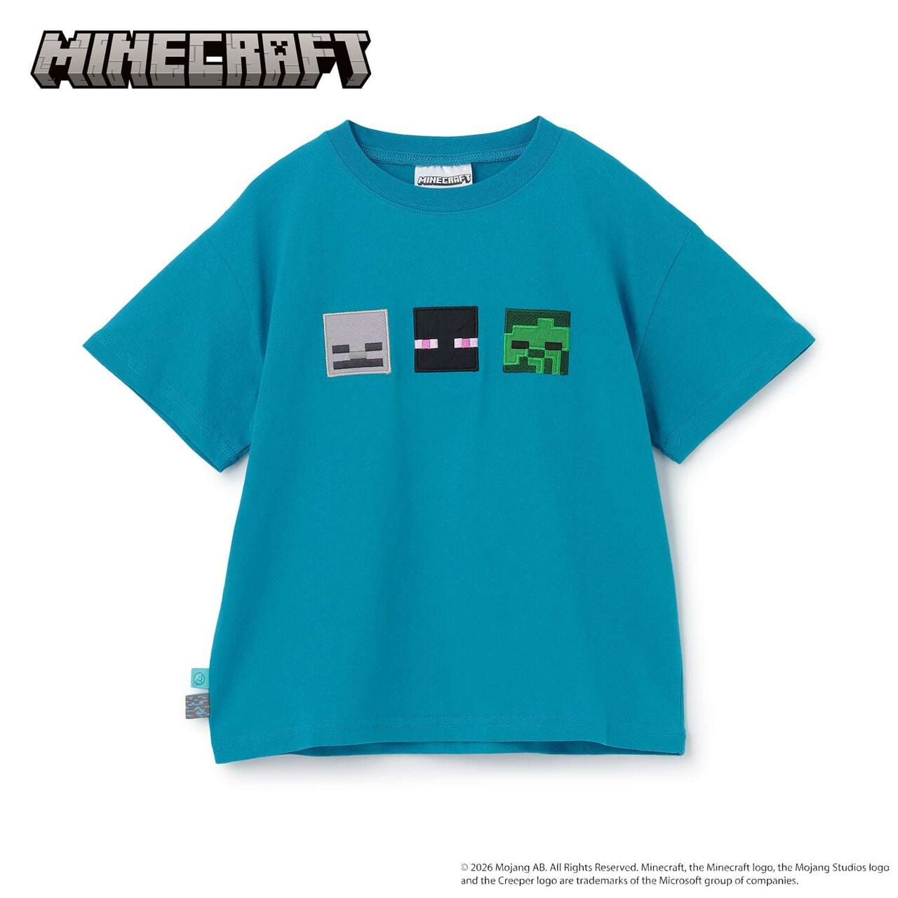 [MINECRAFT] 貼布刺繡短袖T恤,土耳其藍, large image number 0