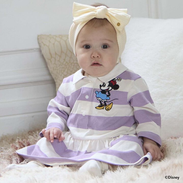 [Disney][Link] Rugby Long-Sleeve One-Piece Dress,Lavender, medium image number 3