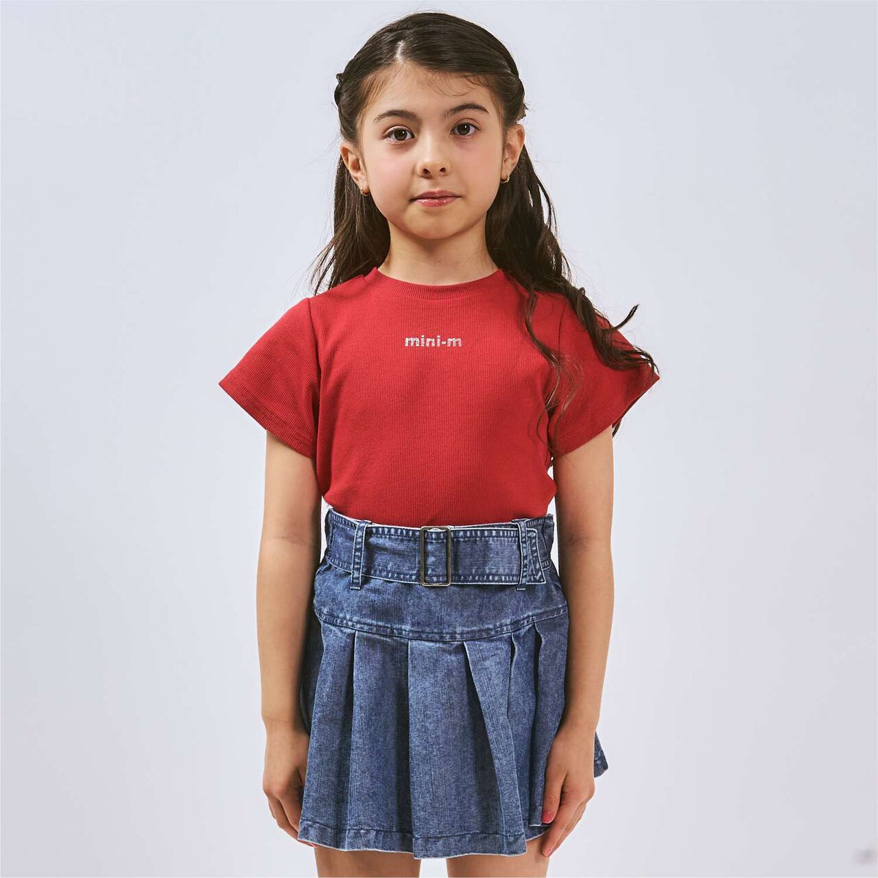 Sleek Plus Quick-Dry Ribbed Short-Sleeve Kids T-Shirt,Red, large image number 0