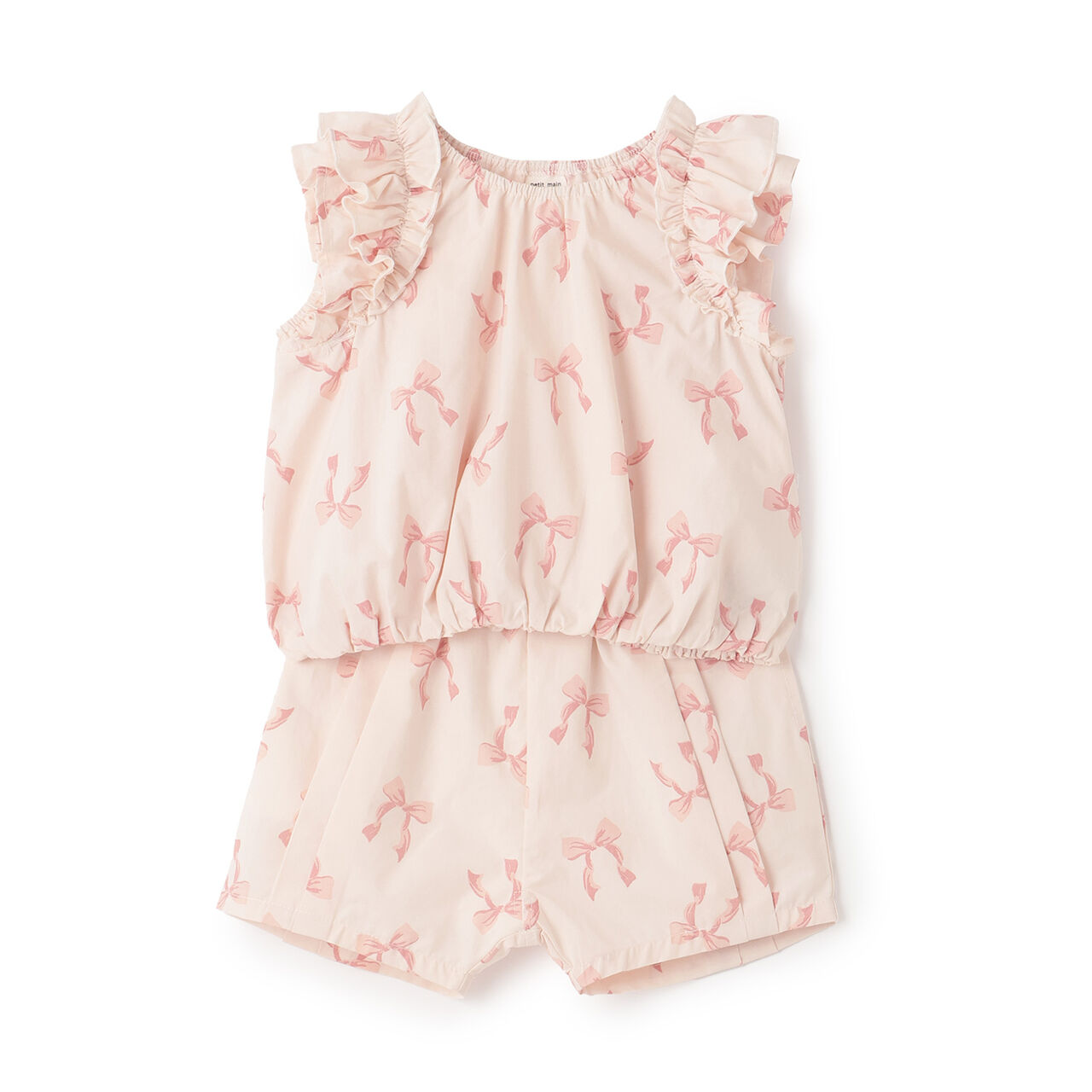 Link Ribbon All-Over Pattern Outfit Set,Pink, large image number 0