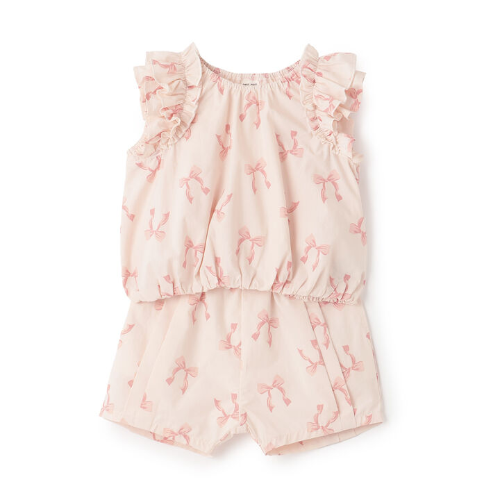 Link Ribbon All-Over Pattern Outfit Set,Pink, medium image number 0