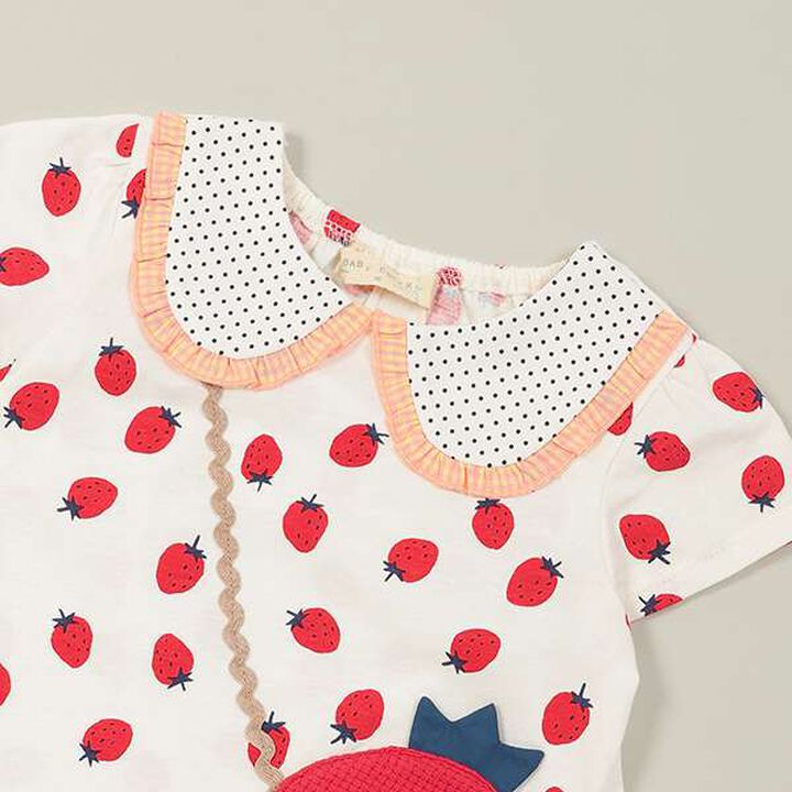 All-Over Pattern Strawberry Pouch T-Shirt,Pink, medium image number 6