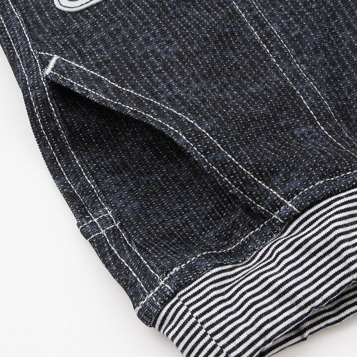 Dry Mesh Denim Print Half Pants,Navy, medium image number 3