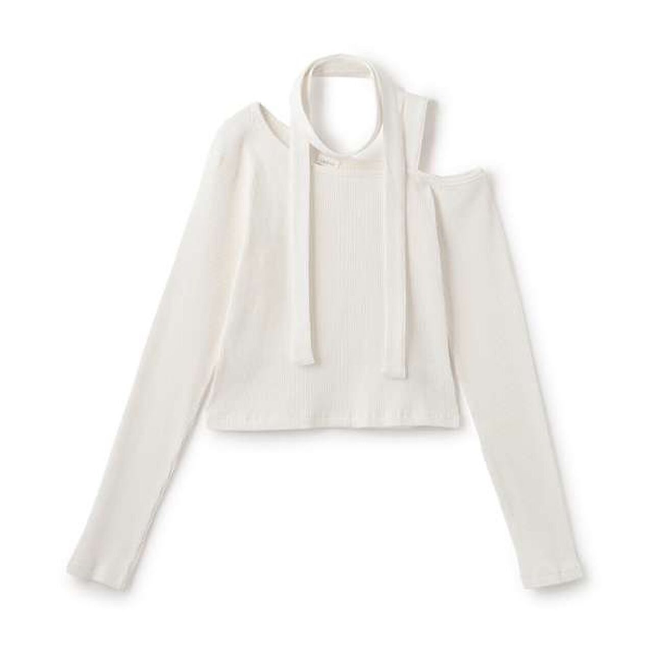 Bow Tie Long T-Shirt,Off white, large image number 6