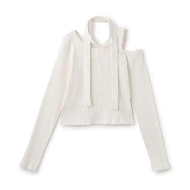 Bow Tie Long T-Shirt,Off white, medium image number 6