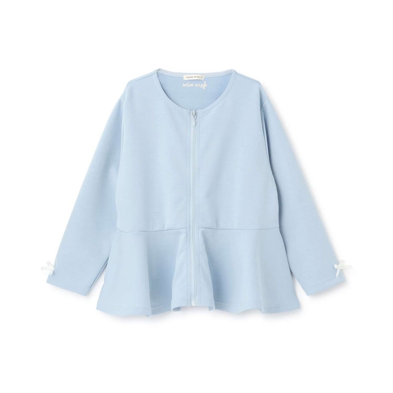 [School-Ready] Puff Sweat Peplum Full Zip-Up,Ivory, large image number 3