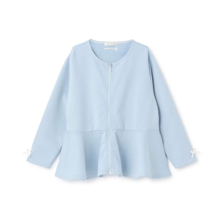 [School-Ready] Puff Sweat Peplum Full Zip-Up,Ivory, medium image number 3