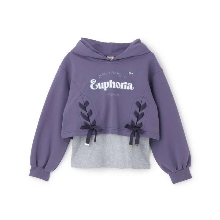Lace-up Short Parka & Tank Top Set,Navy, medium image number 12