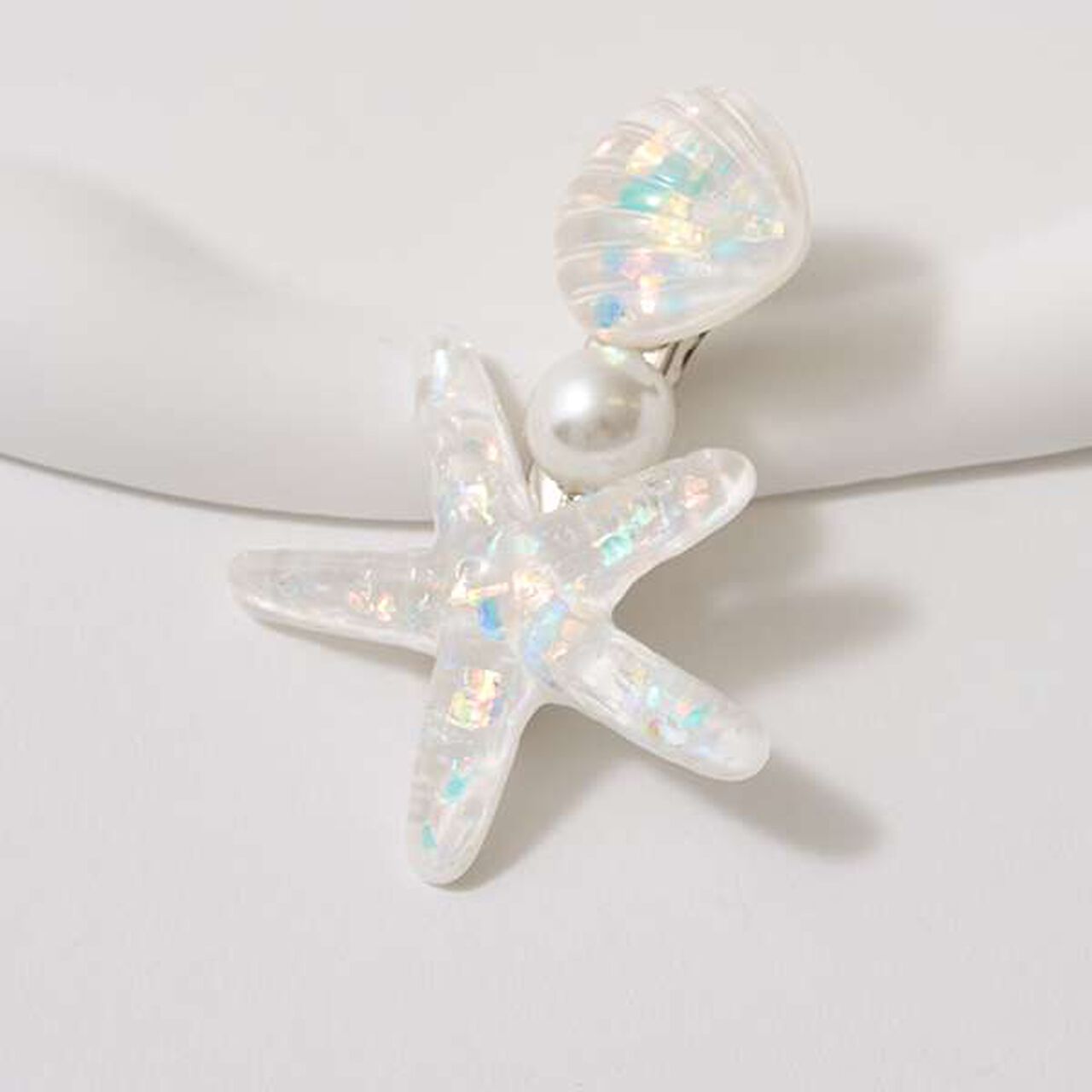 Sparkling Hair Clip with Pearls,Sax blue, large image number 2