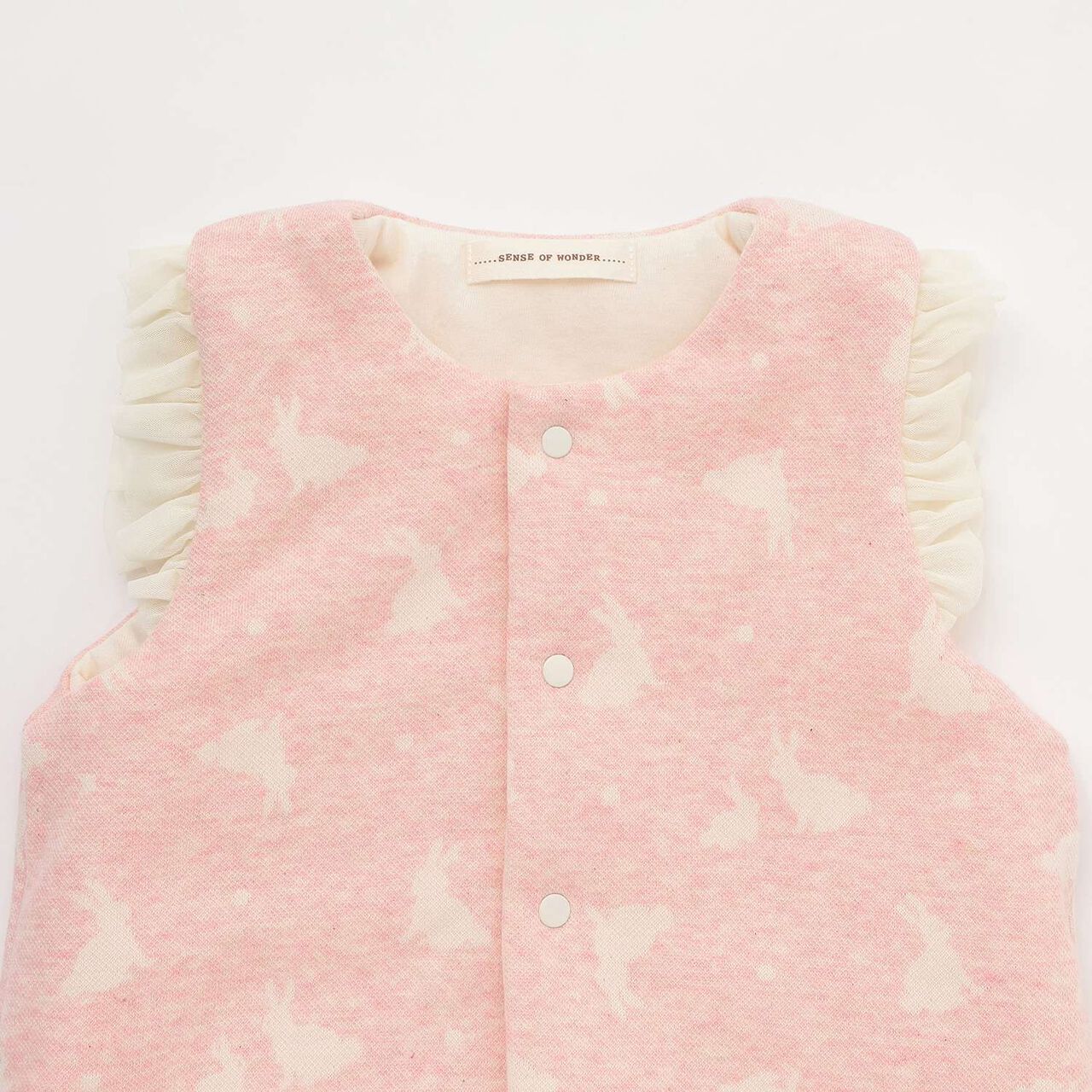 Organic Rabbit Jacquard Vest,Pink, large image number 2