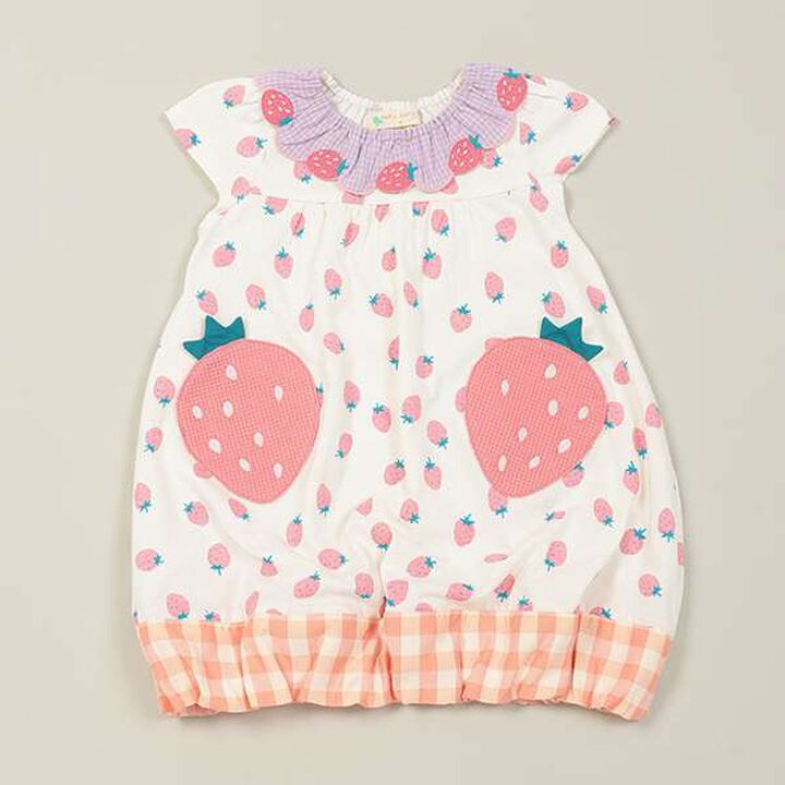 Strawberry One-Piece Dress,Pink, medium image number 0