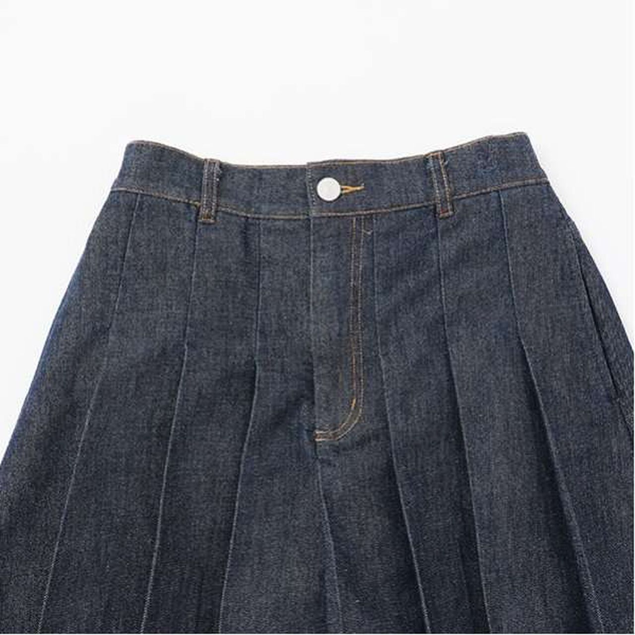 [AMI] Embroidered Glitter Denim Skirt with Shorts,Black, large image number 13
