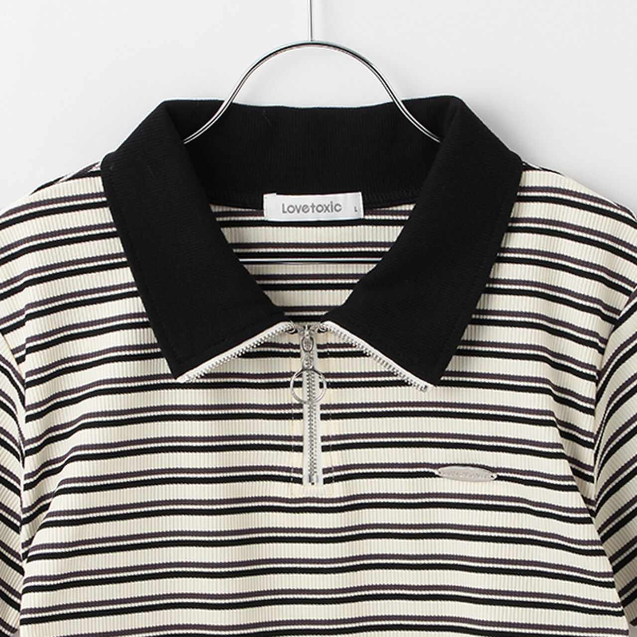 Half ZIP Drawstring T-Shirt,Off white, large image number 12