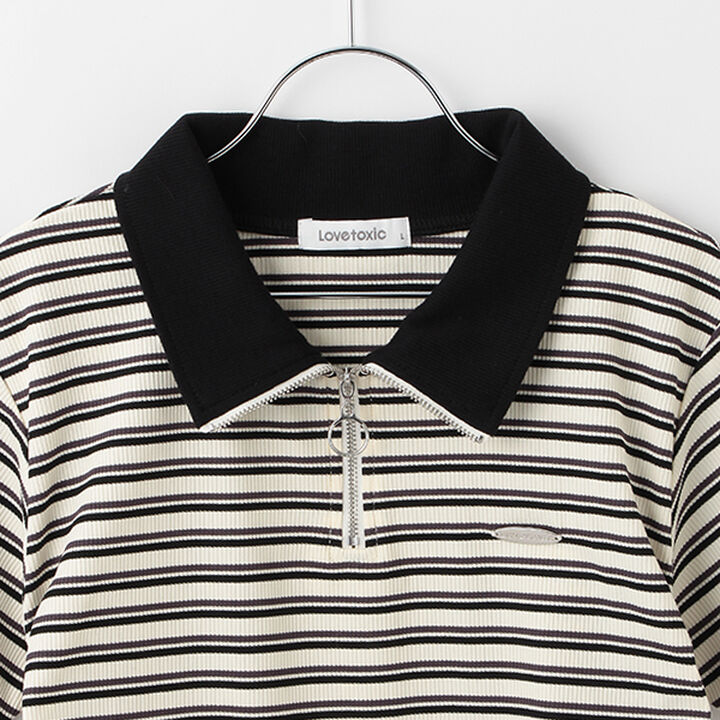 Half ZIP Drawstring T-Shirt,Off white, medium image number 12