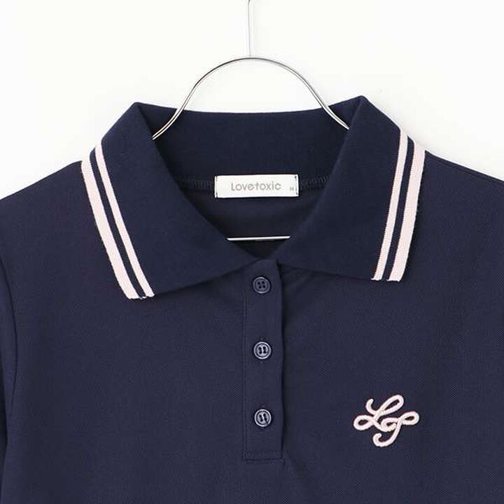 Short-Sleeve Polo Dress,Off white, medium image number 2