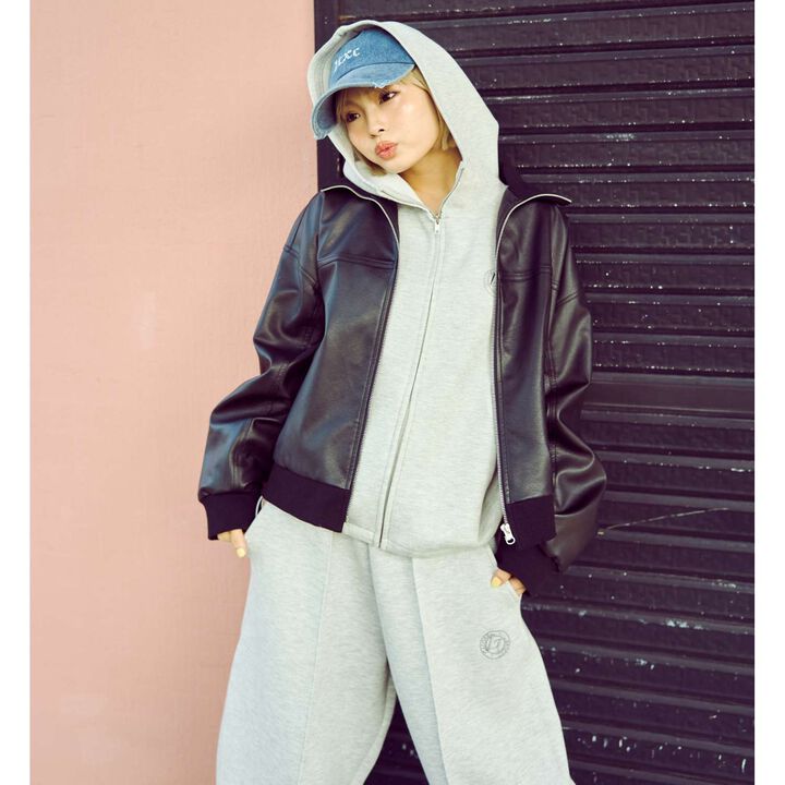 [Fuwakaru/Set Available] Lame Cardboard Loose Parka,Gray, medium image number 1