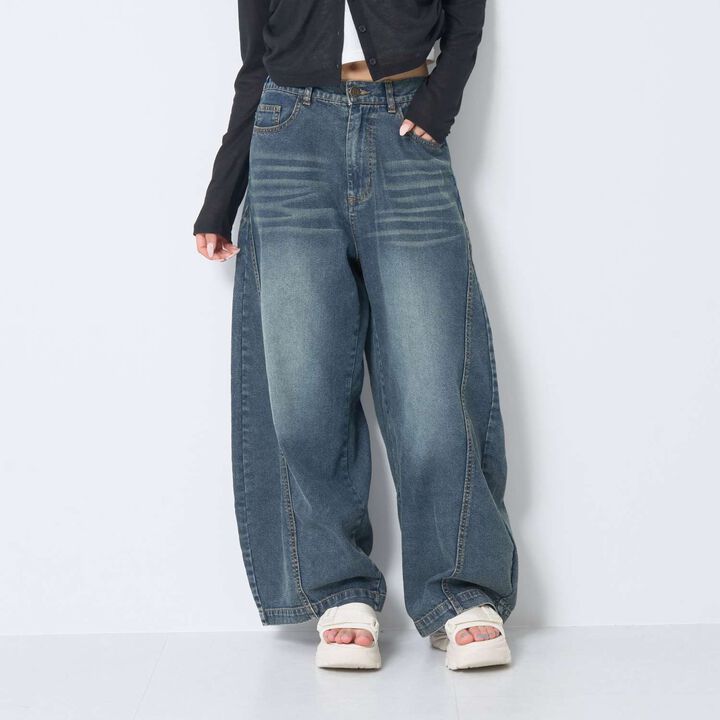 [LTXC / Cool Touch] Balloon Denim Pants,Gray, medium image number 4