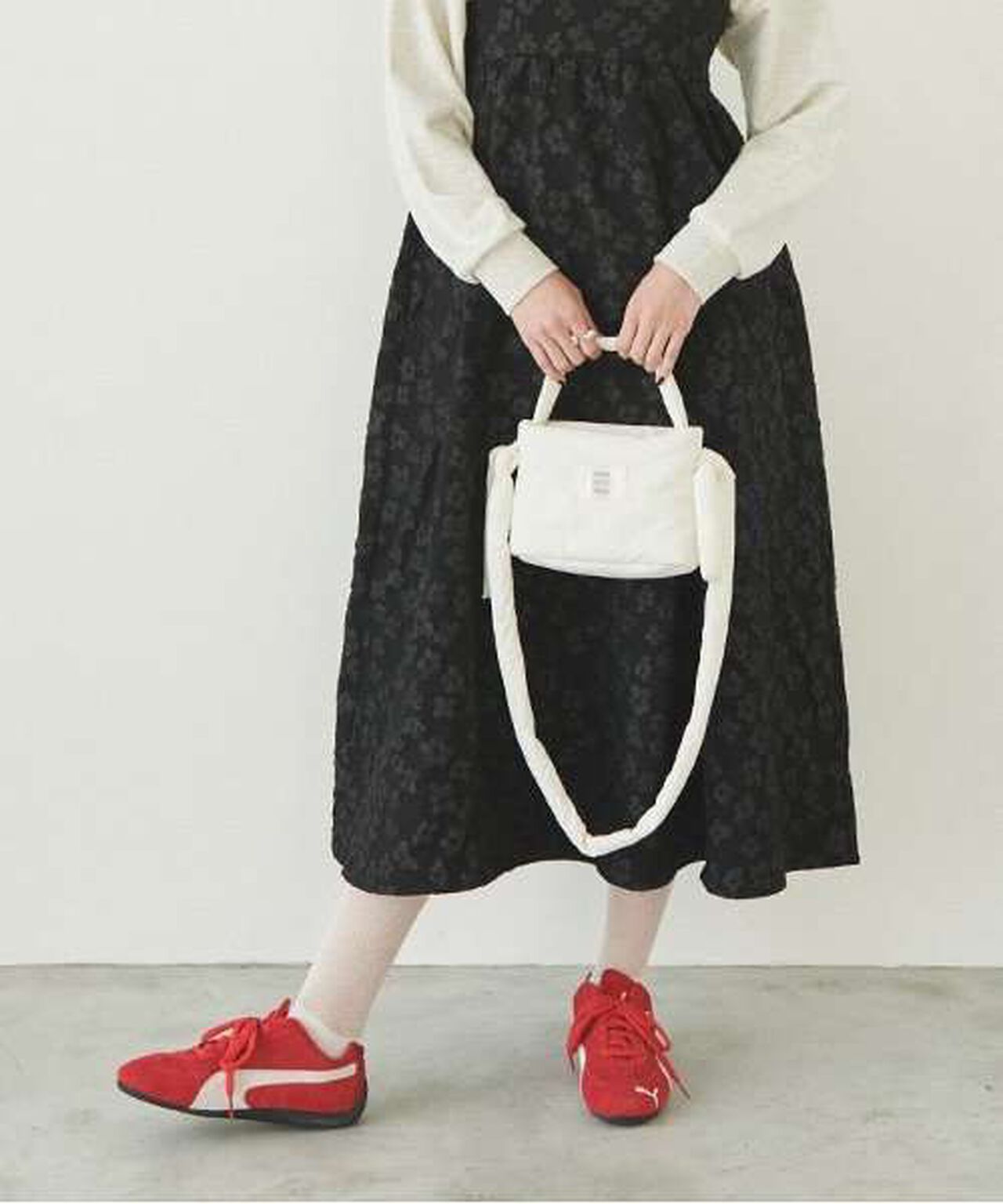 Flower Jacquard Camisole One-Piece Dress,Black, large image number 18