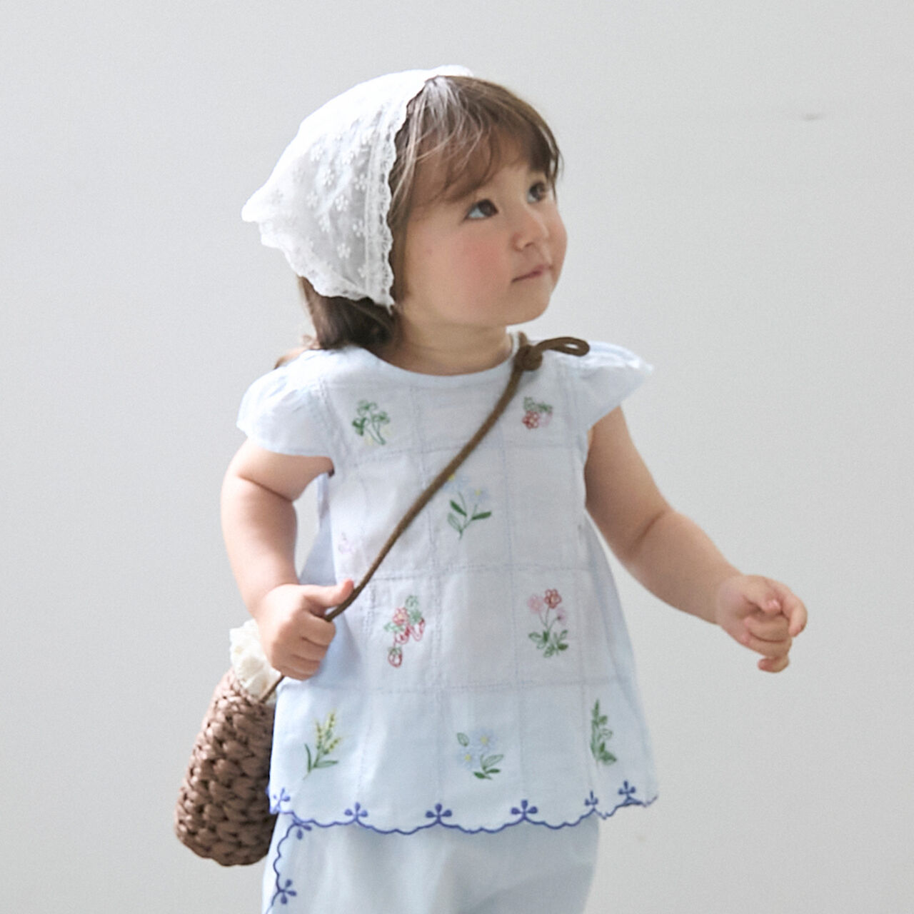 [Link] Indian Cotton Embroidery Outfit Set,Pearl white, large image number 3