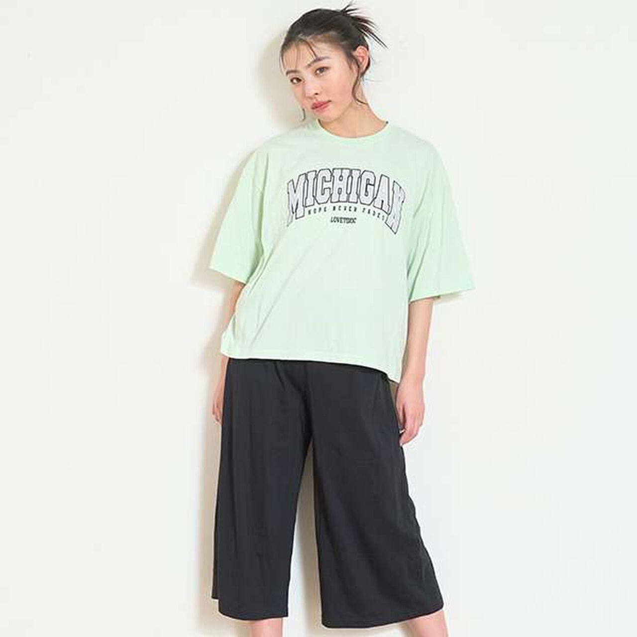 Short-Sleeve 3/4 Pants Set,Light green, large image number 8