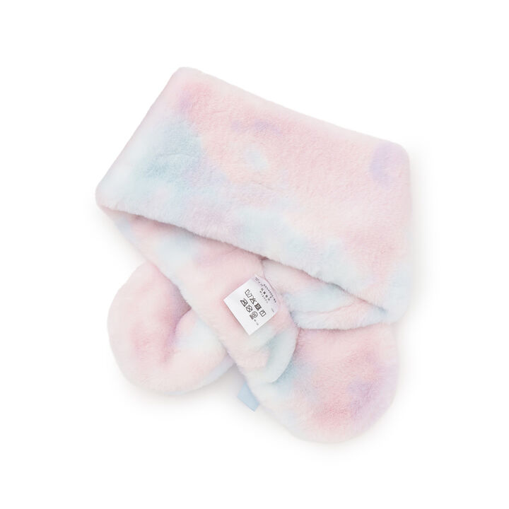 Ribbon Faux Fur Scarf,Pink, medium image number 1