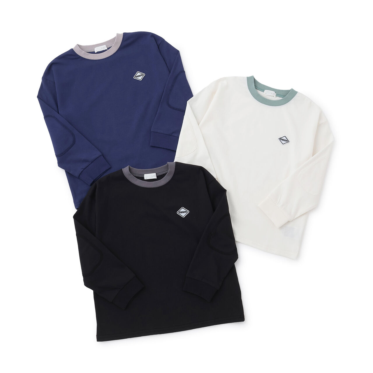 [MNCM] Patch Design Long-Sleeve T-Shirt [Stain Resistant/Quick-Dry/UV] for Boys Kids,Ivory, large image number 5