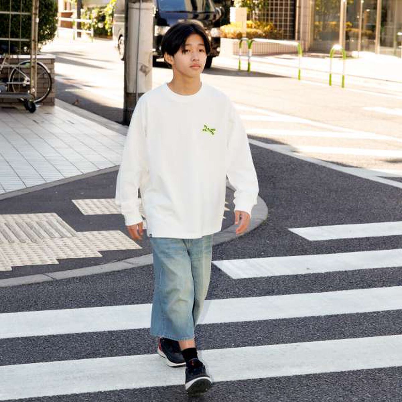 [GLSW.] Logo Reflective Print Long-Sleeve T-Shirt,White, large image number 13