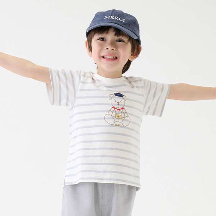 [Link] Quick-Dry Embroidery Half T-Shirt (Kids),Cream, medium image number 24