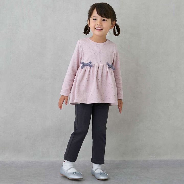 Wool Lined Cut Ribbon Tunic,Pink, medium image number 4