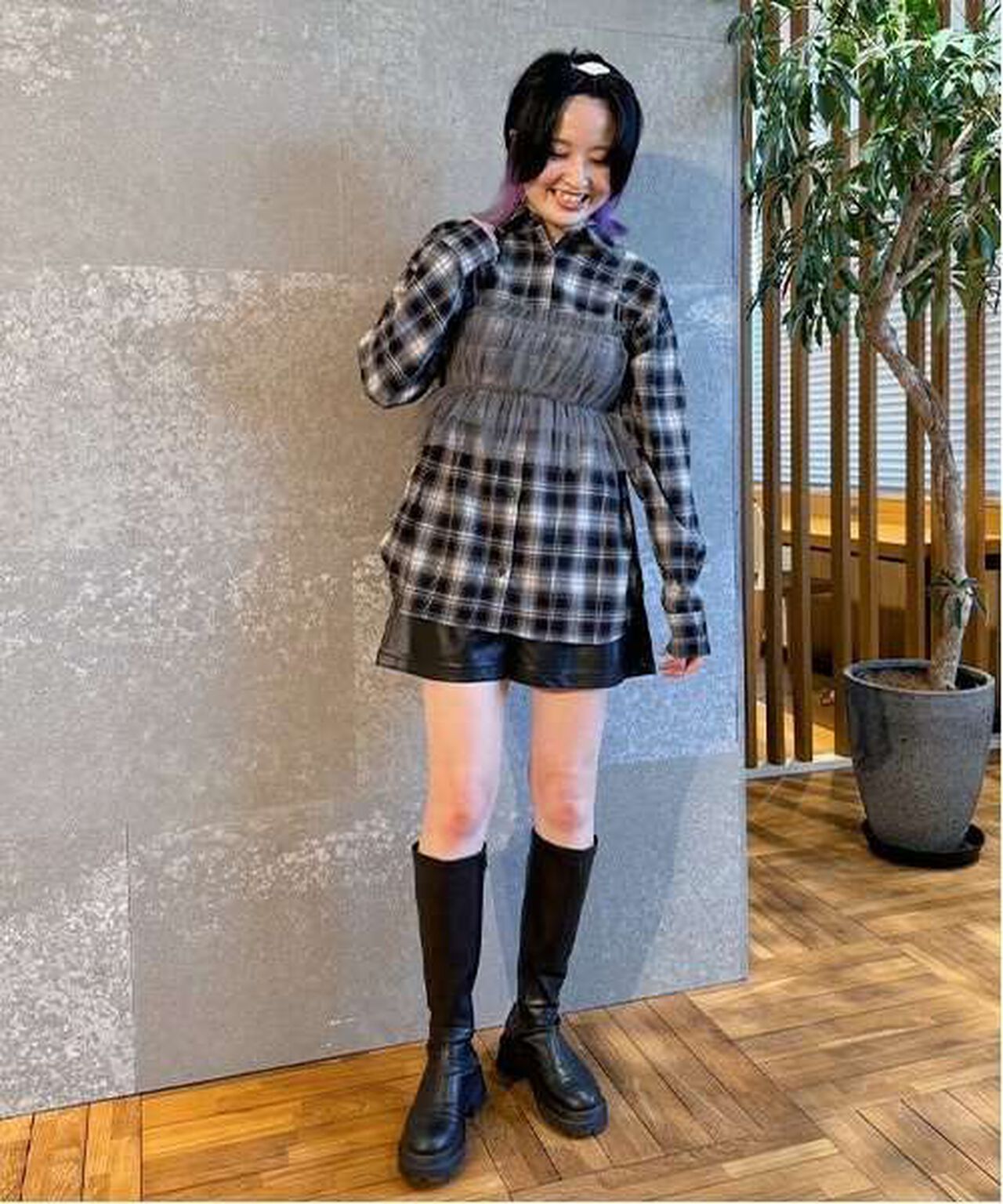 Tulle Bustier Knitwear Set,Brown, large image number 6