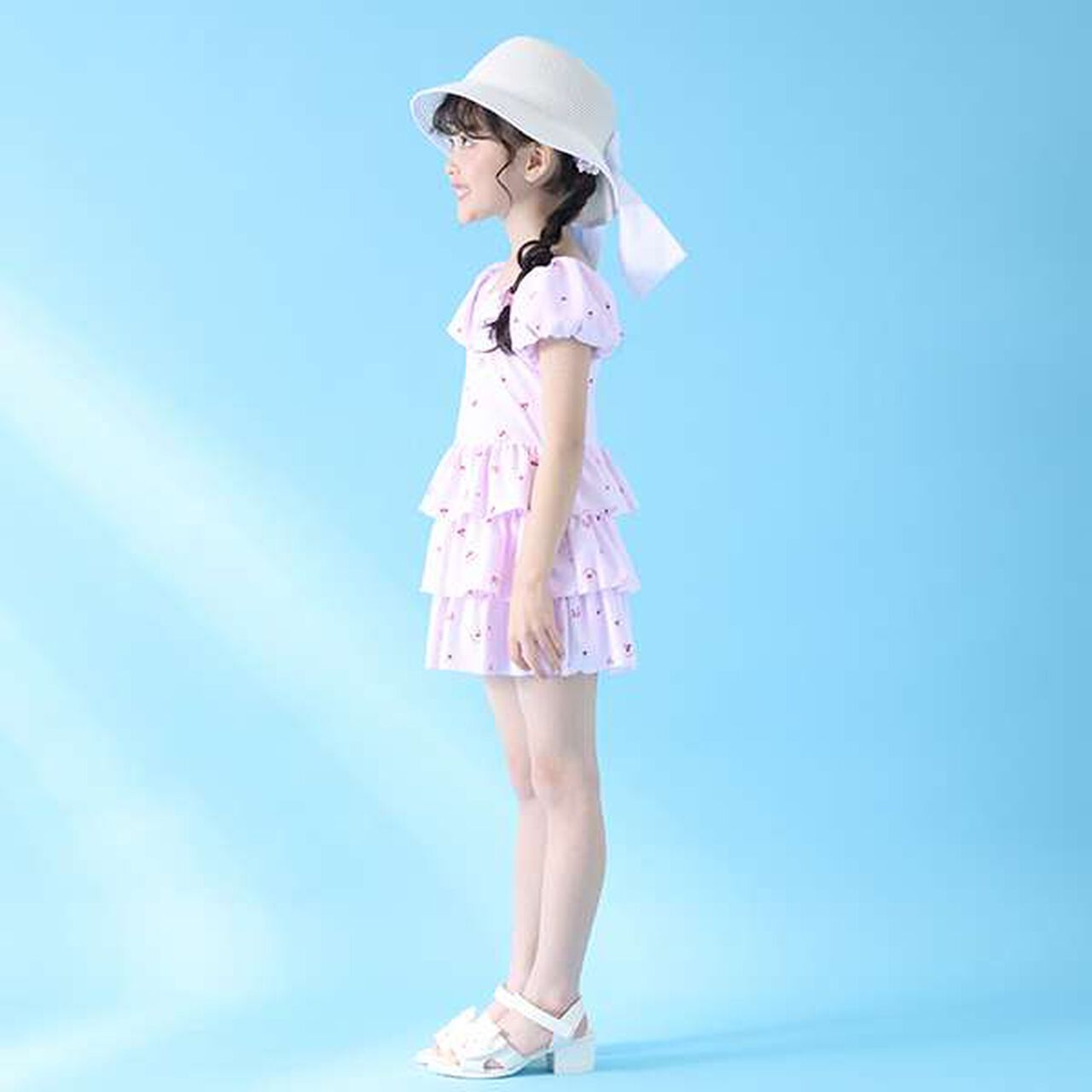 [SWIM] Cherry Pattern Frill One-Piece Swimwear,Light pink, large image number 15