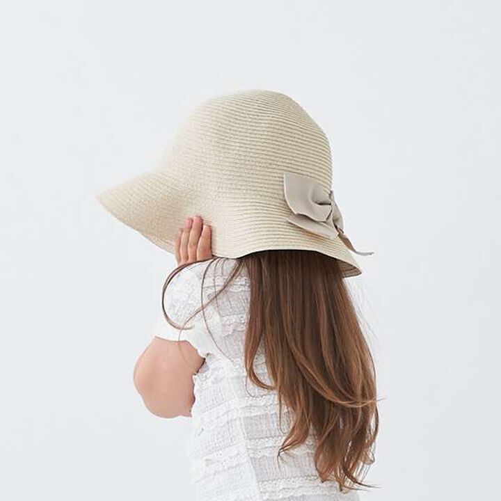 Foldable Ribbon Hat,Ivory, medium image number 1