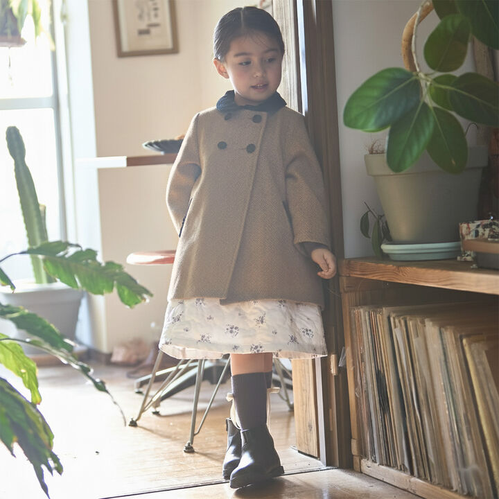 [Link/Washable] Double-Breasted Coat,Navy, medium image number 1