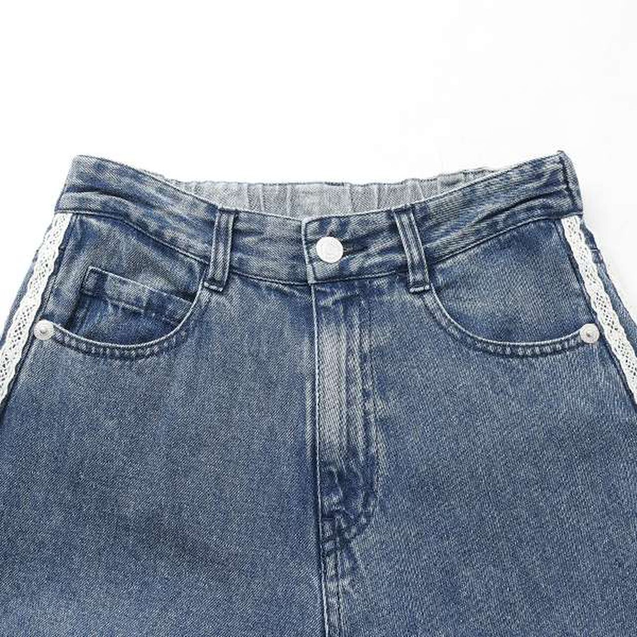 Slim-Fit Barrel Leg Denim Pants (Assorted Design),Blue, large image number 2