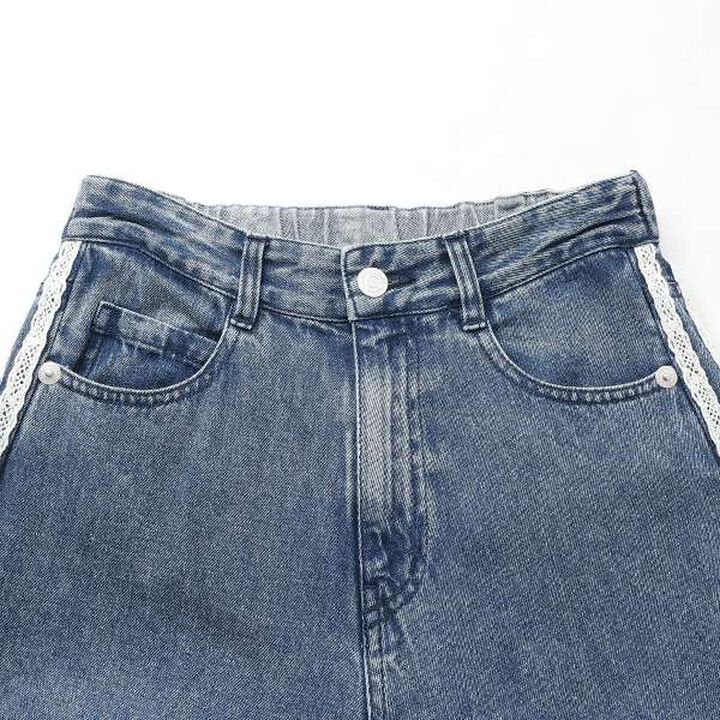 Slim-Fit Barrel Leg Denim Pants (Assorted Design),Blue, medium image number 2