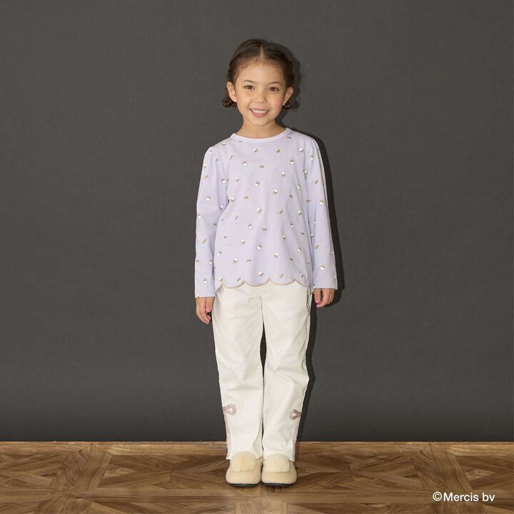 [Miffy] All-Over Pattern Scalloped Hem A-Line T-Shirt,Lavender, medium image number 14