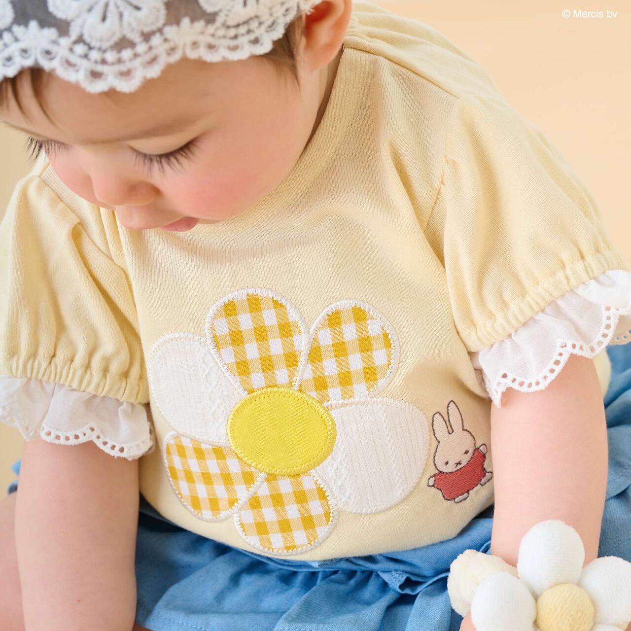 [miffy] Floral Appliqu&eacute; Outfit Set,Blue, large image number 2