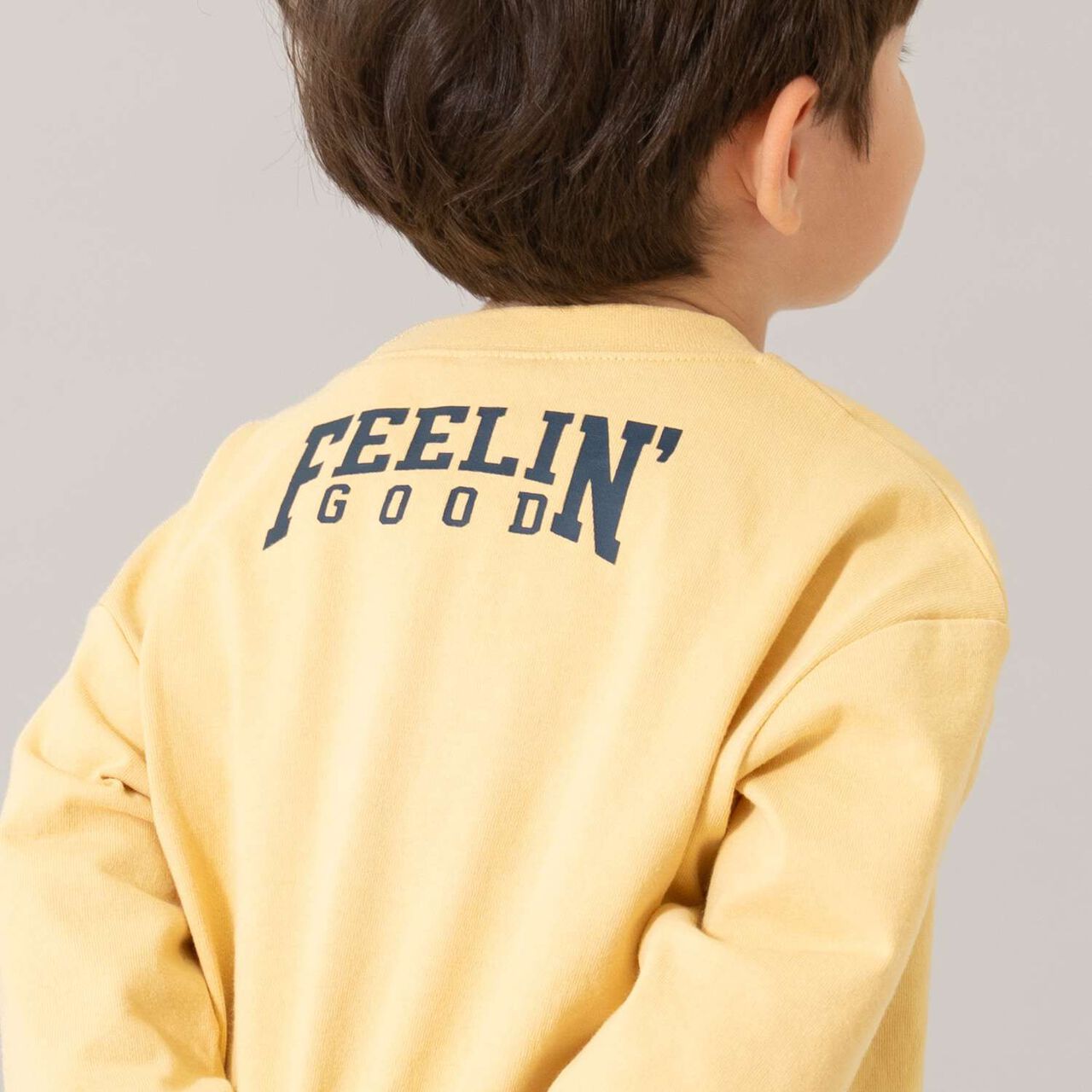 [USA Cotton] AND Logo College Wide Long Sleeve T-Shirt,Blue gray, large image number 3