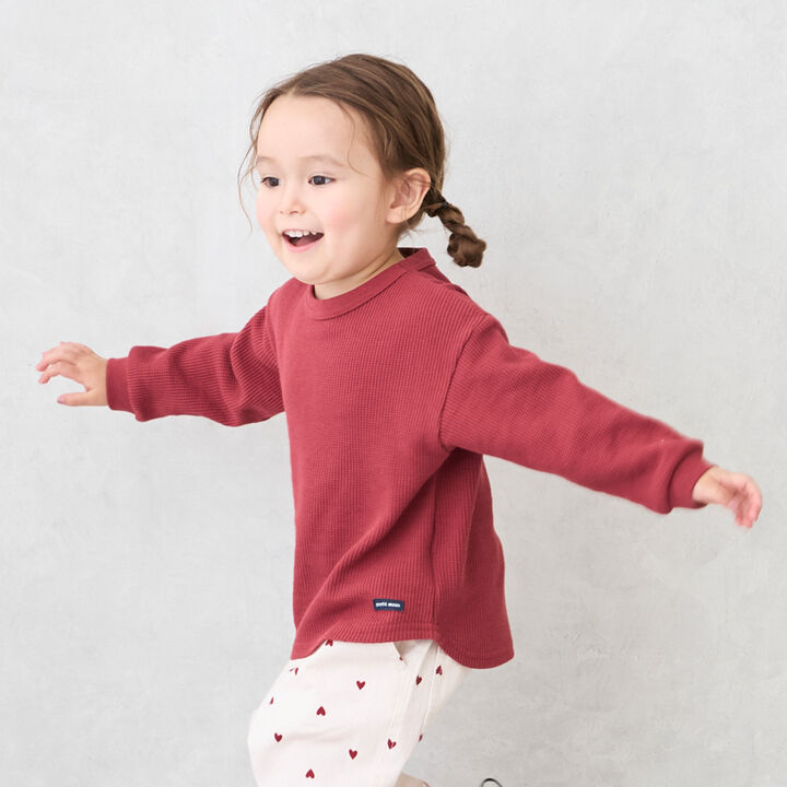 [GOOD PRICE] Waffle Long-Sleeve T-Shirt,Blue, medium image number 3