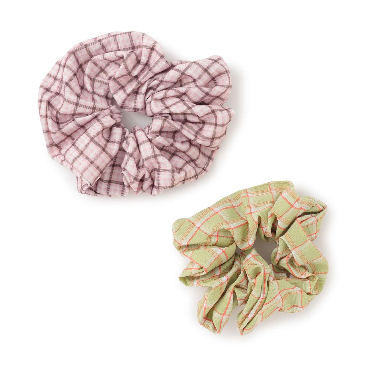 Checkered Pattern Scrunchie Charm,Green, large image number 2