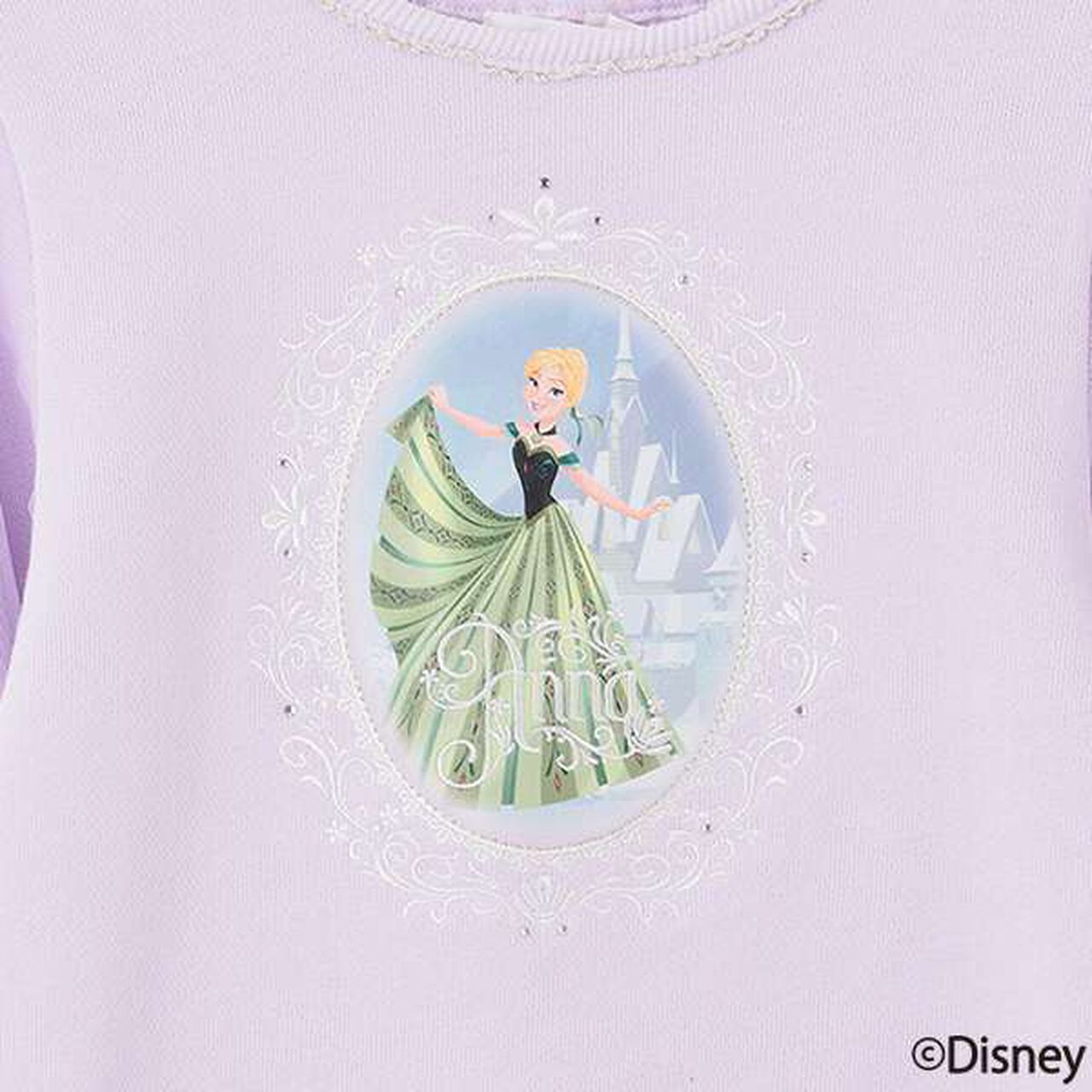 [Frozen] Tulle Sleeve Scallop Trim Sweatshirt,Light blue, large image number 14