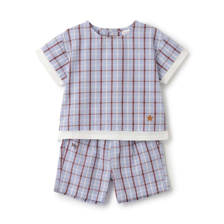 [Fujimoto Miki Collaboration] Boys Checkered Outfit Set,Pearl white, medium image number 6